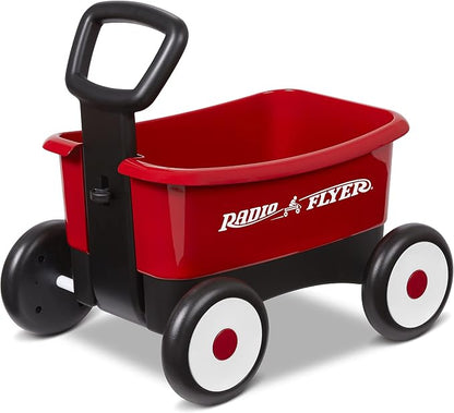 Radio Flyer Push & Pull Walker Wagon, Red, for Kids 1-4 Years Old, Locking Handle for Stability, Baby Push Walker Converts to Pull Wagon, for Indoor & Outdoor Play