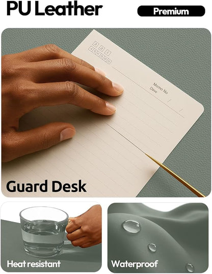 YSAGi Leather Desk Pad Protector, Office Desk Mat, Large Mouse Pad, Non-Slip PU Leather Desk Blotter, Laptop Desk Pad, Waterproof Desk Writing Pad for Office and Home (Dark Green,55" x 17.2")