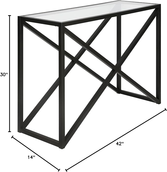 Calix 42'' Wide Rectangular Console Table in Blackened Bronze