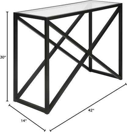 Calix 42'' Wide Rectangular Console Table in Blackened Bronze