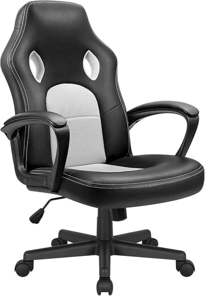 Office Gaming Chair Leather Computer Chairs High Back Ergonomic Adjustable Racing Game Desk Chair Executive Conference Chair (White)