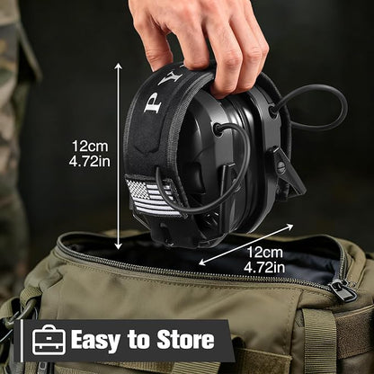 Electronic Shooting Ear Protection w/Gel Pads, 23dB NRR Active Noise Reduction & 3X Amplification Headset for Shooters