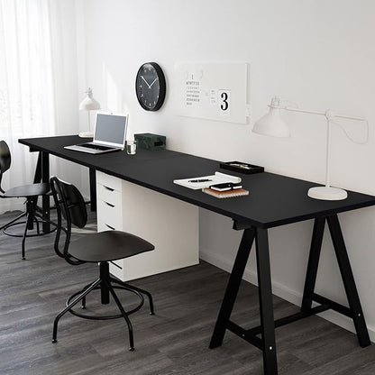 Kaboon 48"x26" Universal Table Top, Solid One-Piece Desktop, Reversible Melamine Countertop, Double Desks, L-Desk DIY, Black