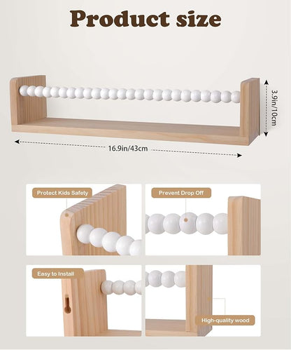 Nursery Shelves Set of 4,White Floating Book Shelves for Wall,Nursery Book Shelves for Kids Room,Kids Bookshelf (Set of 4 White)