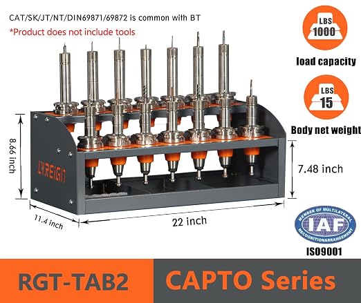 CAPTO Tool Cart CNC, CNC Tool Holder on Desktop Randomly Placed, CNC Tool Carts Small, CNC Tool Cabinet， Easy and Convenient CNC Tool Storage CNC Tools Cart(CAPTO All Series)