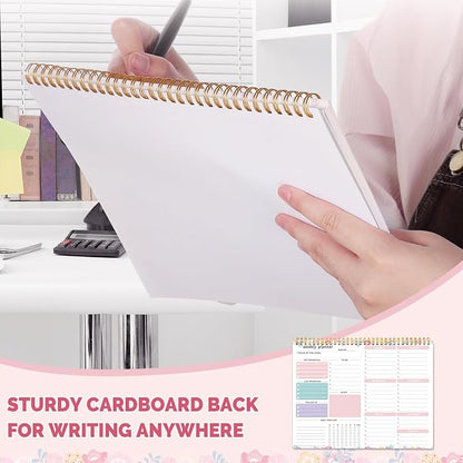 Weekly To Do List Notepad, 8.5''x11'' Weekly Desk Planners with 52 Tear Off Sheets Undated Planner Habit Tracker & Productivity Organizer for Home and Work, Floral