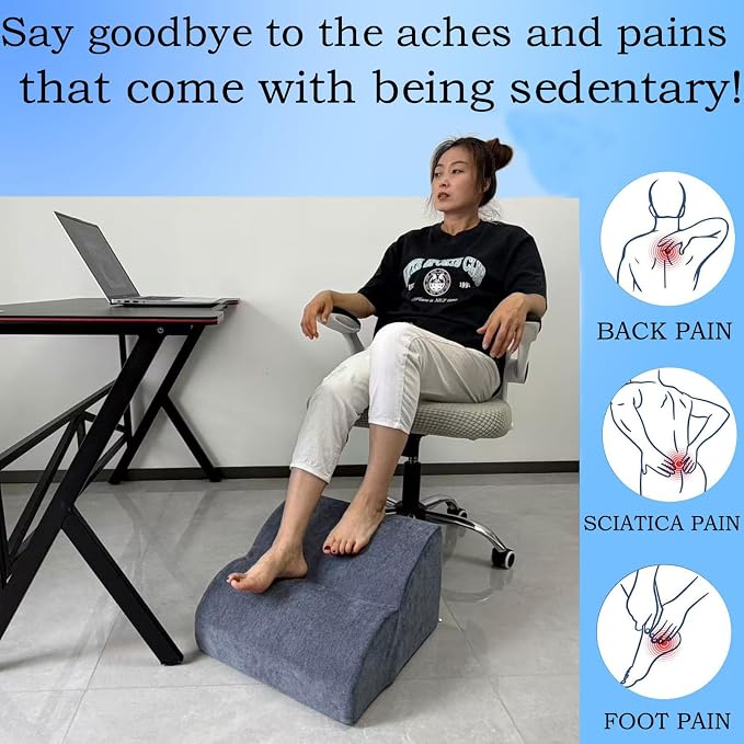 Foot Rest for Under Desk at Work.Multifunctional 3-Tier Foot Stool,with Washable Footrest.for Under Desk,Office Chair Gaming Chair & Sofa,Leg Elevation Pillow,Supports Posture-Light Blue
