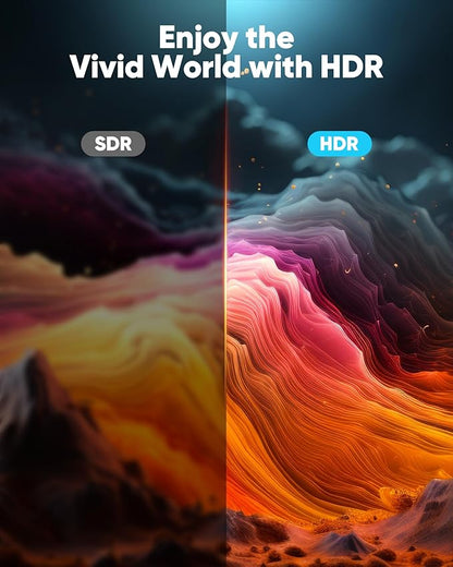 Highwings 4K Fiber Optic HDMI Cable 98FT Long - Unidirectional 4K HDR Braided HDMI Cord, 18Gbps High Speed with Ethernet/ARC, 3D, HDCP 2.2, ARC, Compatible for PS-5/4/3/4K HDTV/Streaming Media
