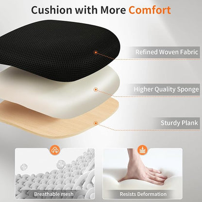 BestOffice Office Chair Ergonomic Cheap Desk Chair Mesh Computer Chair Lumbar Support Modern Executive Adjustable Stool Rolling Swivel Chair for Back Pain (Black)