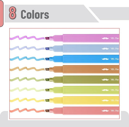 Mr. Pen- Aesthetic Highlighters No Bleed, 8 Pack, Autumn Colors, Chisel Tip | Cute Highlighters Assorted Colors for Journaling, Highlighting, Underlining, Fast Dry, Back to School Supplies