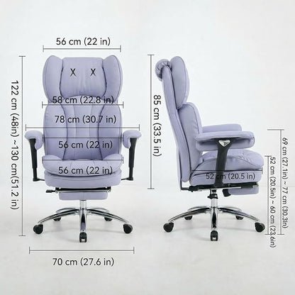 Efomao Big & Tall Desk Chair, Wide Executive Office Chair with Footrest Purple