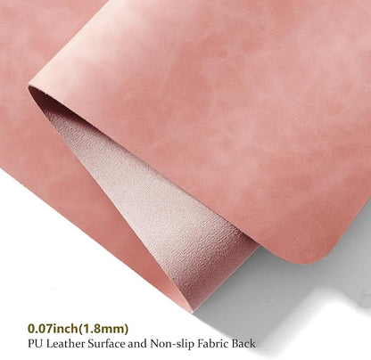 Distressed Leather Desk Mat - Non-Slip PU Desk Pad for Office and Home - Desk Organization and Accessories - Ideal for Large Mouse Pad and Desk Mats on Top of Desks(Dusty Rose,27.6"x 13.8")