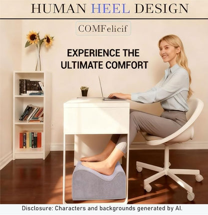 Work Foot Rest Under Desk,Comfort Foot Rest for Couch | Foot Rest For Under Desk at Work,At Soft Ergonomic Footrest, Support Foot Pillow,Heel Chair,Leg Elevation Pillow Light Grey