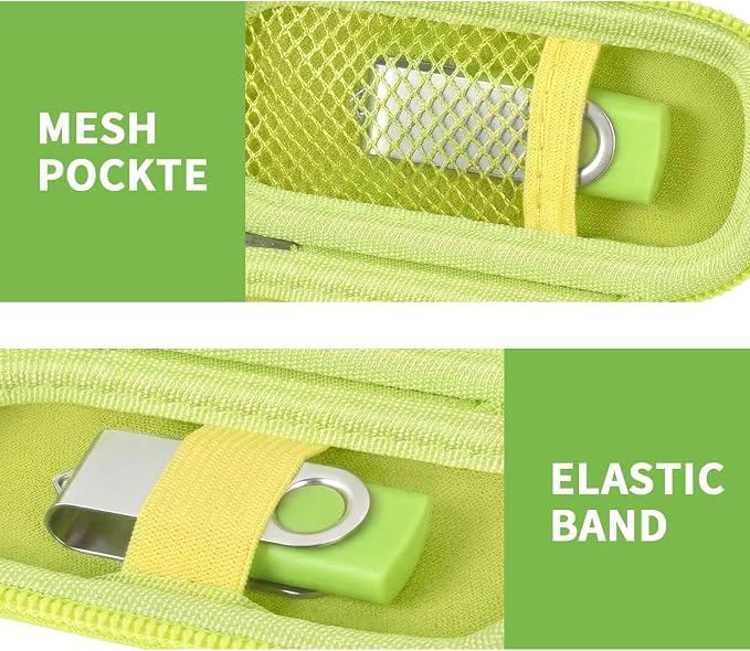 USB Flash Drive Case, SD Card Holder Compatible with Thumb Drive, Memory Cards, SDXC SDHC Storage Bag, Electronic Accessories Organizer for SanDisk for Samsung for Inland (Green)