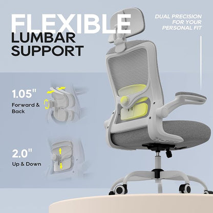 Ergonomic Office Chair for Long Hours, Full-Body Support, Relieve Neck & Back Pressure, 330LBS Capacity, Ideal for Home Office, Office & Study