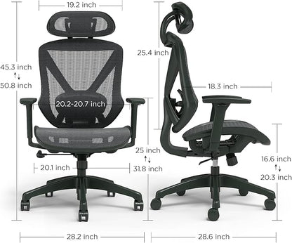 Staples Dexley Ergonomic Task Chair, Mesh, Ergonomic, Lumbar Support, Adjustable Height, Black