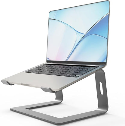 Orionstar Ergonomic Laptop Stand, Premium 5mm Aluminum Riser for 10-15.6 Inch Notebook Computer, Tool-Free Detachable Elevator Holder for Desk Office, Sturdy Riser for Eye-Level Neck Relief, Grey