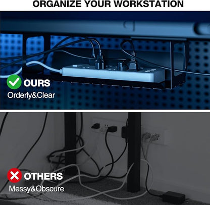 Muvai 59 Inch L Shaped Standing Desk Adjustable Height with Cable Management Tray,Gaming Electric Corner Standing Desk, Sit Stand Computer Table with Reversiable Splice Board, Black Carbon