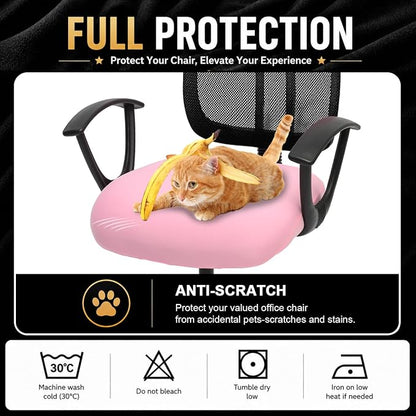 DIVA EN CAMINO DEC Stretchable Desk Office Chair Seat Cushion Covers - Universal Spandex Computer Chair Slipcover - Anti-Scratch Dogs, Cats, Pets Removable Washable Cushion Protectors