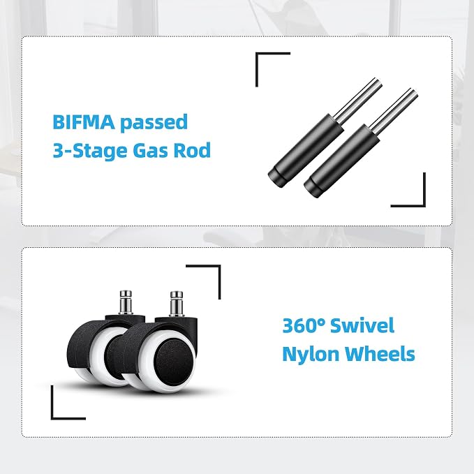 ECOTOUGE Velvet Executive Office Chair with Footrest, Ergonomic Comfy Desk Chair, High Back Computer Chair with Adjustable Tilt Angle, Grey
