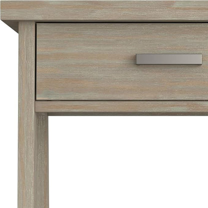 SIMPLIHOME Sawhorse SOLID WOOD 24 Inch Wide Modern Industrial Bedside Nightstand Table in Distressed Grey, For the Living Room and Bedroom