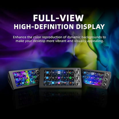 ActionRing Stream controller deck for PC Work and Live streamers,Macro Pad for video and image editing,World's First-Ever Transparent Magnetic Stream Dock(Black)