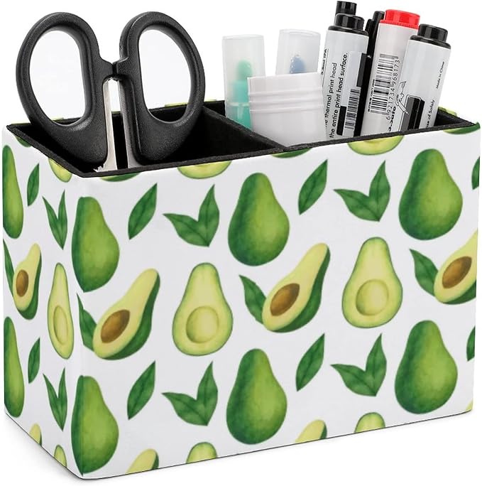 Niapessel Pencil Holder for Desk, Avocado Pen Holder Storage Desktop Pen Organizer Desk Pencil Organizer Makeup Brush Holder for Office School College Leather