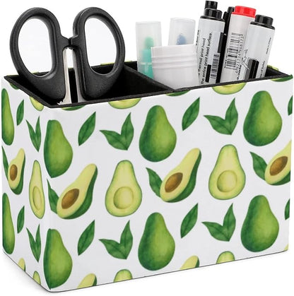 Niapessel Pencil Holder for Desk, Avocado Pen Holder Storage Desktop Pen Organizer Desk Pencil Organizer Makeup Brush Holder for Office School College Leather
