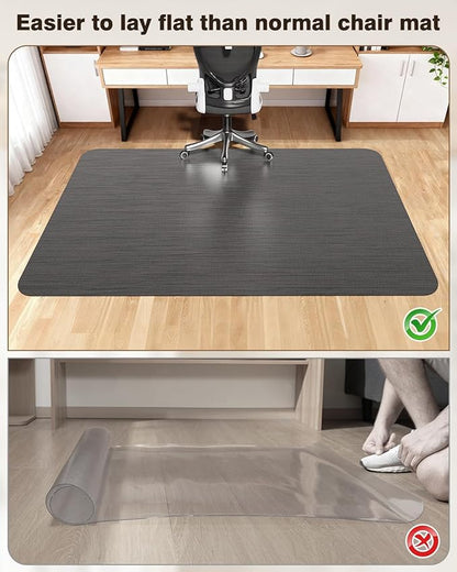Blvornl Ultra Large Office Chair Mat for Hardwood Floor, Rolling Chair Mat for Hard Wood, Large Anti-Slip Hard Floor Protector, Heavy Duty Computer Desk Rug for Office and Home 35.4"*47.2" Black