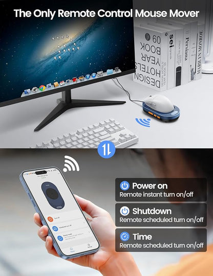 Vaydeer M4 Utra Mouse Mover with APP, Undetectable Mouse Jiggler Device with Remote Control and Timer Function, Driver-Free Shaker Wiggler Mouse Movement Simulation for Computer Awakening-Olive Green