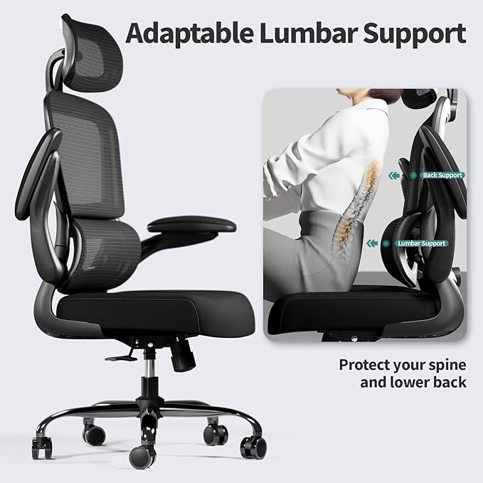 TRALT Office Chair Ergonomic Desk Chair, 330 LBS Home Mesh Office Desk Chairs with Wheels, Comfortable Gaming Chairs Black Pack of 15