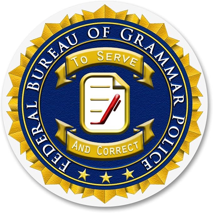Round Grammar Police Mouse Pad