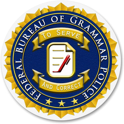 Round Grammar Police Mouse Pad
