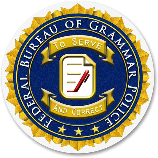 Round Grammar Police Mouse Pad