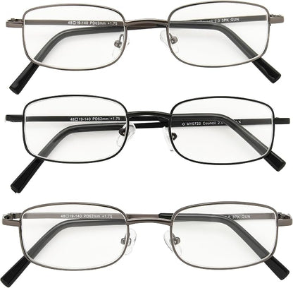 Foster Grant Men's Council 3 PK Rectangular Reading Glasses
