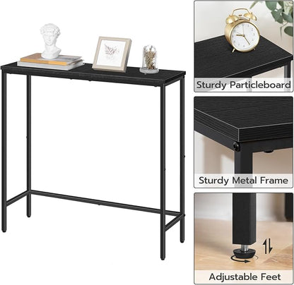 HOOBRO 2 Pack Narrow Console Table, 29.5" Small Entryway Table, Thin Long Sofa Side Display Table, for Hallway, Bedroom, Living Room, Foyer, Black BK75XGP201