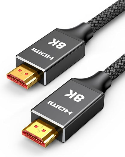 Capshi 2ft 8K 4K@120Hz HDMI Cable 2.1, 48Gbps High Speed Cord | for PS5/4, TV, Gaming Console, Monitor, 8K@60Hz, 2K@240Hz, 144Hz, Support HDR, eARC, DTS:X, HDCP 2.2 & 2.3, Braided, Black