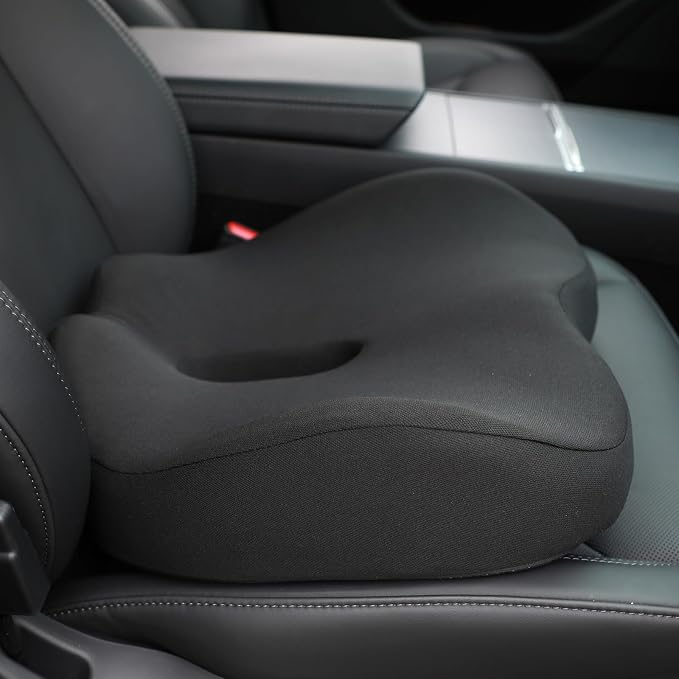 Chair Seat Cushion, Memory Foam Cushions for Office Chair, Car Seat, Airplane, Relieving Pressure Tailbone Sciatica Back Pain for Long Sitting Office Workers, Car Drivers（Grey）