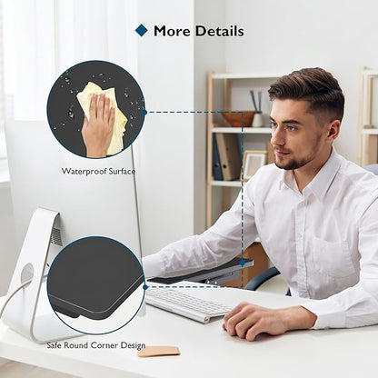 BONTEC Desk Extender Tray, 11.8"x5.9" Table Mount Arm Wrist Rest Shelf, 90°Foldable Elbow Support, Clamp on Computer Arm Rest for Desk, Office & Home Use, Durable & Easy to Install, Black Pattern
