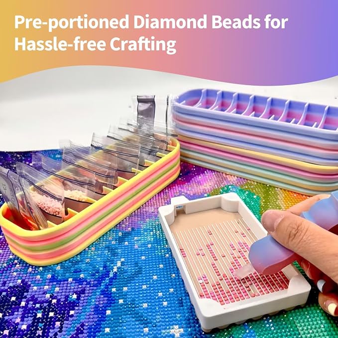 10-Compartment Diamond Art Storage Case: Organizer for Diamond Painting Tools & Accessories – Easy-to-Use, Space-Saving, Spill-Proof. Ideal Craft Enthusiast Gift (Color-4)