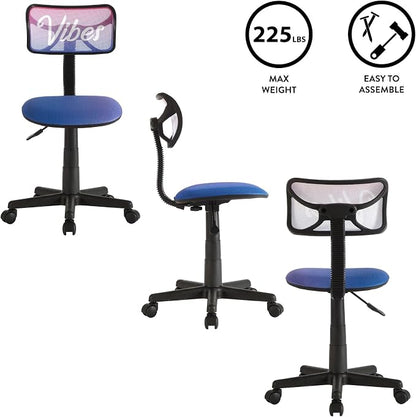Urban Lifestyle Swivel Desk Chair, Vibes, Stylish and Compact Office Chair with Mesh Back, Swivel Function, Adjustable Height, and Cushioned Seat