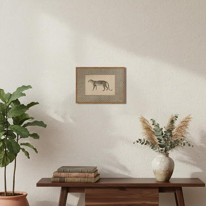Vintage Leopard Wall Art Framed, Cheetah Safari Wall Decor Canvas Prints Wildlife Animal Poster Paintings Pictures Aesthetic for Bedroom Living Room 12x16 Inch