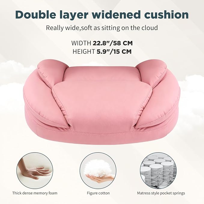 Ergonomic Executive Office Chairs with Adjustable Lumbar Support, 90-120° Rocking Managerial Chair Swivel Desk Chairs with Padded Flip-up Armrests (Pink), Medium(300lbs)