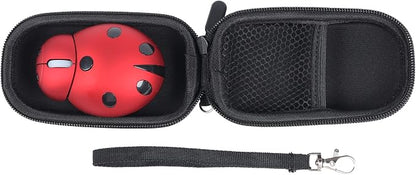 elec Space Wireless Mouse for Laptop & Kids, Cute Ladybug Shape Ergonomic Mouse with Case, Cordless for Laptop, PC, Mac & Notebook (Red)