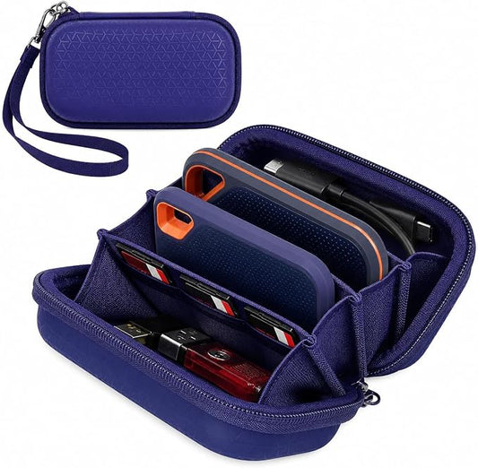 Case for SanDisk Extreme Pro/for SanDisk Portable SSD 1TB 2TB 4TB 500GB External Solid State Drive, for Samsung T7/T9, for Crucial X9/X10 Pro & SD Card Accessories (Blue)