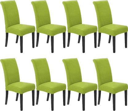 Stretch Chair Covers for Dining Room Set of 8, Removable Washable Dining Room Chair Covers, Dining Chair Slipcovers Seat Protector, Great Decor for Home and Banquet (Apple Green, 8 Pack)