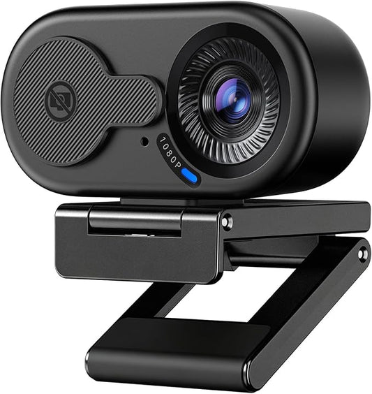EMEET C100 1080P Webcam for PC, Built-in Mic, Rotating Privacy Cover, Portable Metal Clip, Computer Camera for Home Office, Meetings, Learning, Streaming, External Webcam for Desktop, Laptop, PC USB-A
