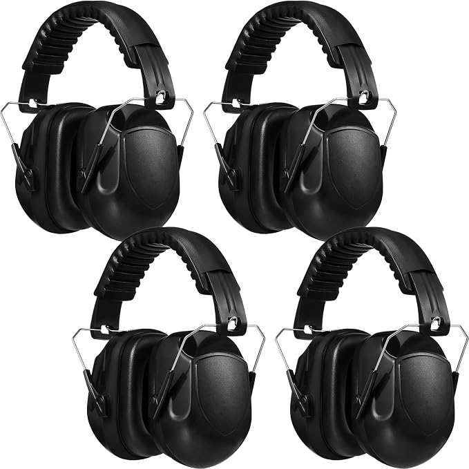 Yunsailing 4 Pcs Nrr 28db Noise Reduction Ear Protection Hearing Protection Muffs Foldable Headphones for Shooting