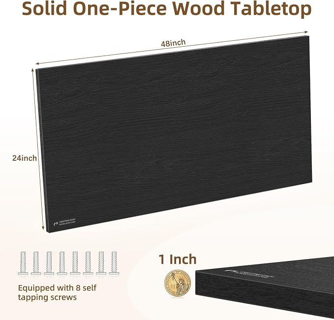 Universal Solid One-Piece Wood Table Top, 48"x24"x1" Workbench Top - Rectangular Particle Board for Standing Desk, Home Office Desk Countertop DlY, Washer Dryer, Coffee, Bar Tabletop