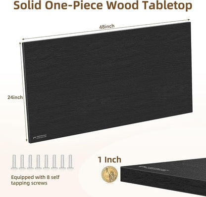 Universal Solid One-Piece Wood Table Top, 48"x24"x1" Workbench Top - Rectangular Particle Board for Standing Desk, Home Office Desk Countertop DlY, Washer Dryer, Coffee, Bar Tabletop
